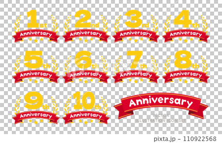 アニバーサリーロゴ アイコンセット ベクターイラスト 110922568