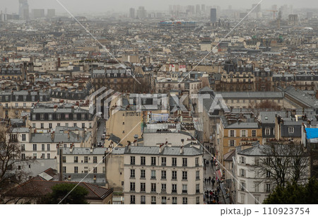 Paris city view and rooftops of house From The Top Of Montmartre. 110923754