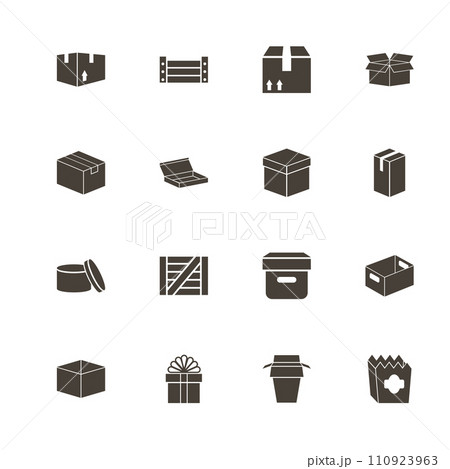 Box and Crates - Flat Vector Icons Box and Crates - Flat Vector Icons 110923963