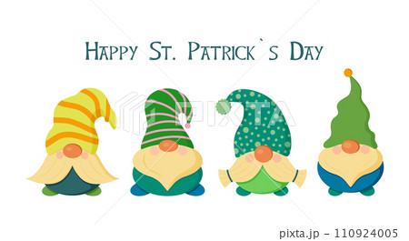 Vector illustration set of gnomes with Happy St Patrick s Day Vector illustration set of gnomes with Happy St Patrick s Day 110924005