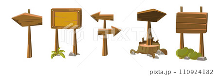 Wooden Tablets and Textured Panels, and Signboard Vector Set Wooden Tablets and Textured Panels, and Signboard Vector Set 110924182