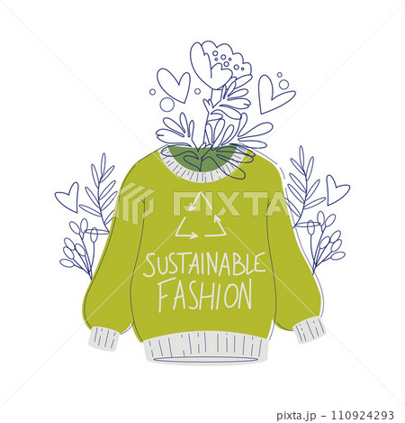 Eco Friendly with Ecological Clothing Wear Fabric Shopping Vector Illustration 110924293