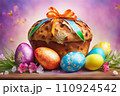 Traditional Easter cake or sweet Easter bread. 110924542