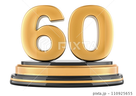 Golden 60 podium, award concept. 3D rendering Golden 60 podium, award concept. 3D rendering 110925655