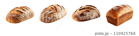 Bread on the hearth vector set isolated on white background 110925768
