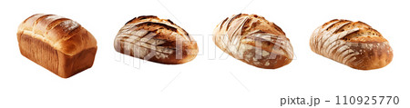 Bread on the hearth vector set isolated on white background 110925770