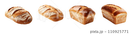 Bread on the hearth vector set isolated on white background 110925771