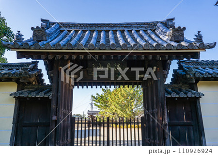 奈良県生駒郡斑鳩町の中宮寺　山門（	法興山） 110926924