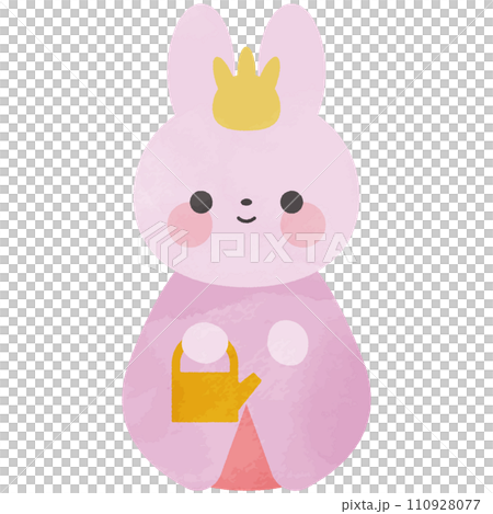 兔子娃娃水彩插圖 110928077