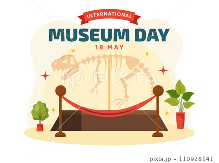 International Museum Day Vector Illustration on May 18 with Building Gallery or Artworks in Flat Cartoon Background Design 110928141