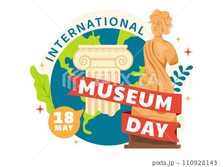 International Museum Day Vector Illustration on May 18 with Building Gallery or Artworks in Flat Cartoon Background Design 110928143
