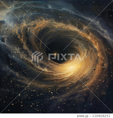 ブラックホールに吸い込まれる星のイラスト素材 [110928251] - PIXTA