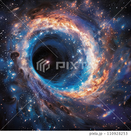 ブラックホールに吸い込まれる星 110928253