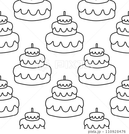 cake chocolate day birthday candle pattern vector 110928476