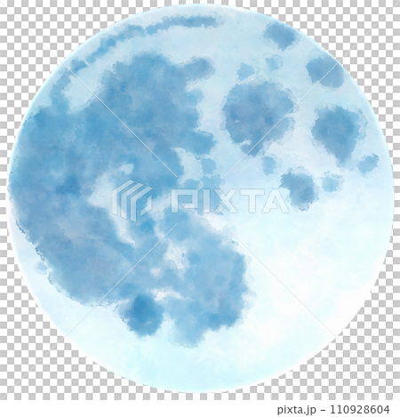 Blue moon, fantastic supermoon illustration material Blue moon, fantastic supermoon illustration material 110928604