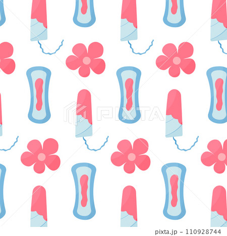 feminine hygiene tampon pad flower pattern textile 110928744