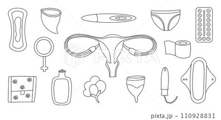 feminine hygiene blood vector elements woman set feminine hygiene blood vector elements woman set 110928831