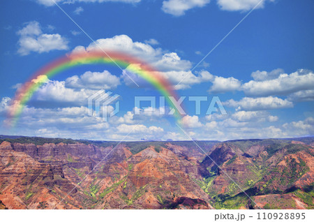 カウアイ島の美しいワイメア峡谷の絶景 カウアイ島の美しいワイメア峡谷の絶景 110928895