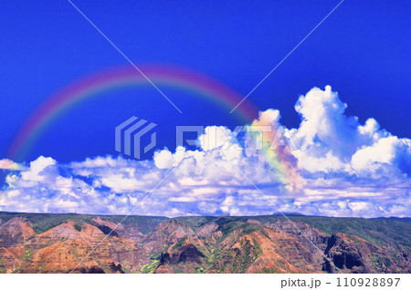 カウアイ島の美しいワイメア峡谷の絶景 カウアイ島の美しいワイメア峡谷の絶景 110928897