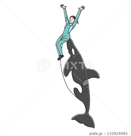 シャチのショー（カラー） 110928965