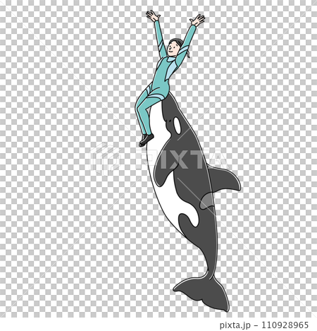 シャチのショー（カラー） 110928965