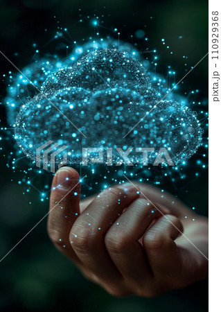 Illustration highlighting the concept of cloud storage. 110929368