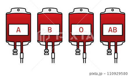 輸血パックと血液型セット 110929580