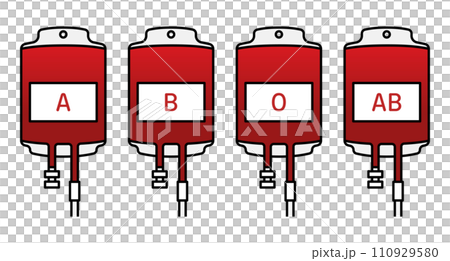 輸血パックと血液型セット 110929580