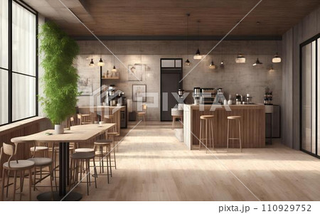 Modern coffeeshop and restaurant or kitchen room interior design.interior background concept. 110929752