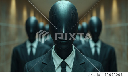 たくさんのAIロボットのビジネスマン「AI生成画像」 たくさんのAIロボットのビジネスマン「AI生成画像」 110930034