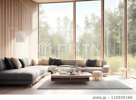Contemporary Modern living room interior design. 110930166