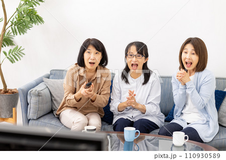 テレビ観戦 応援 興奮 テレビ観戦 応援 興奮 110930589