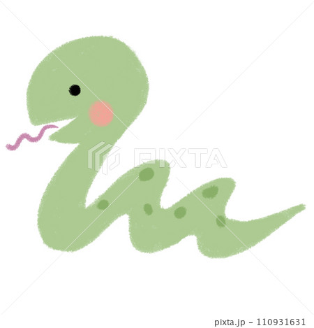かわいいシンプルなヘビのイラスト 110931631
