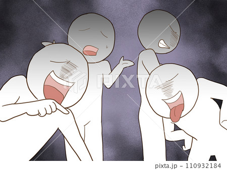 誹謗中傷する人々　背景あり 110932184