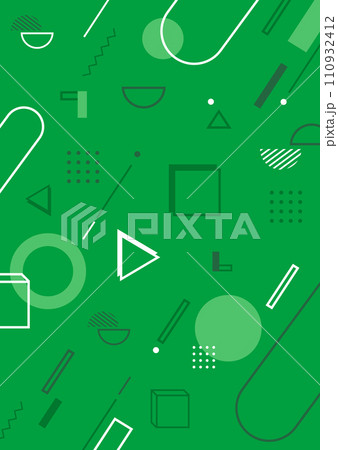 幾何学　図形　緑色　背景素材 110932412