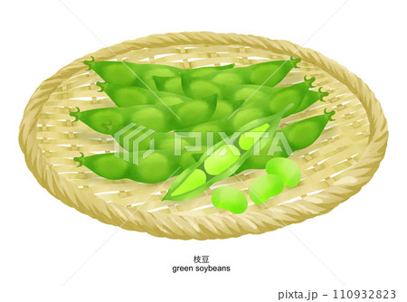 ザルにのった枝豆のイラスト 110932823
