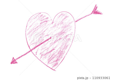Pink lined heart isolated on white background. Pink lined heart isolated on white background. 110933061