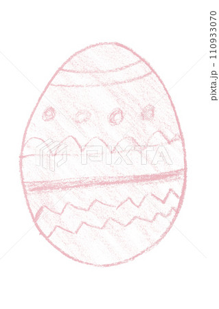 Draw pink Easter eggs isolated on a white background. 110933070