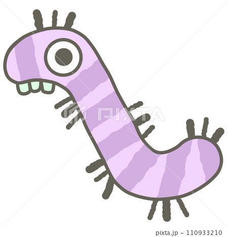 Cute pastel purple bacteria virus cells simple illustration 110933210