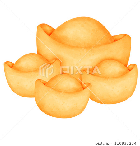 Gold nuggets Chinese money  110933234