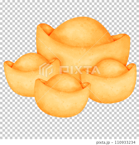 Gold nuggets Chinese money  110933234