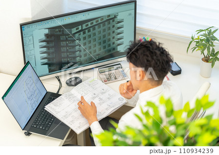 三次元CAD　立体的　3DCG　建築設計　プロジェクト管理　外観　1人 110934239