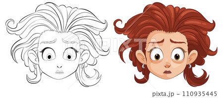 Expressive Cartoon Faces Vector Illustration Expressive Cartoon Faces Vector Illustration 110935445