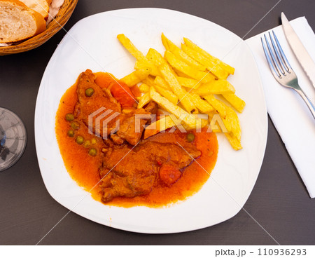 Beef stew served with stewed vegetables Beef stew served with stewed vegetables 110936293