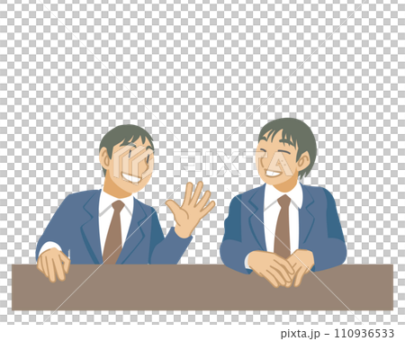 男學生在教學大樓陽台聊天插畫 110936533