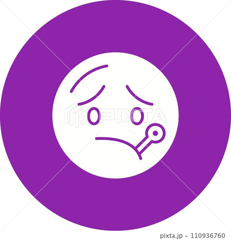 Face with Thermometer icon vector image. 110936760