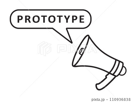 Megaphone with speech bubble in word Prototyp 110936838