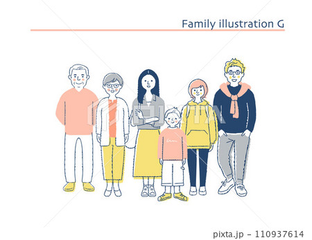 笑顔の家族　全身　G 110937614