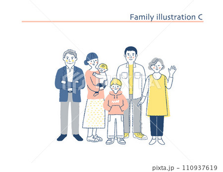 笑顔の家族 全身 C 笑顔の家族 全身 C 110937619