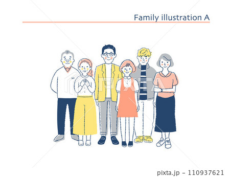 笑顔の家族 全身 A 笑顔の家族 全身 A 110937621